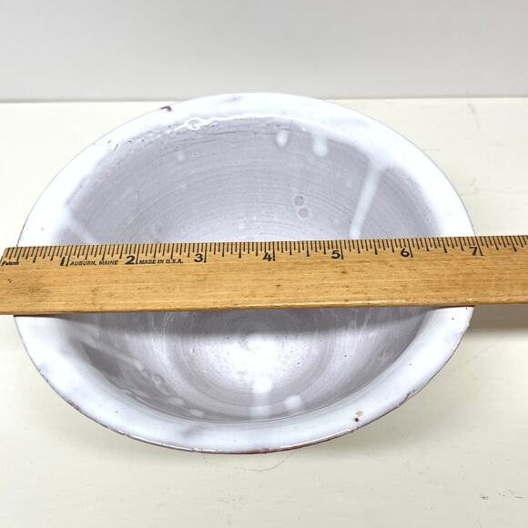 Handmade Red Clay Bowl with White Drip Glaze Japanese Tea Bowl - Picture 6 of 7